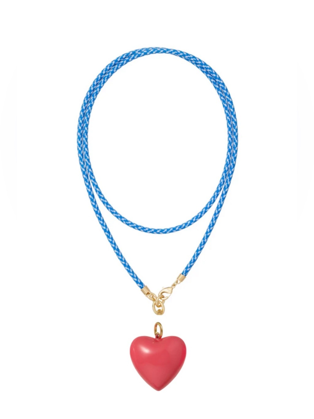 Roxanne Assoulin The Long Happy Cord Charm
Necklace Denim Cord Dark Rose Charm